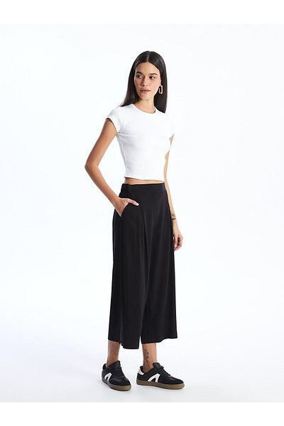 LC Waikiki XSIDE Femei - Pantaloni drepti, cu picioare late și cu talie elastică