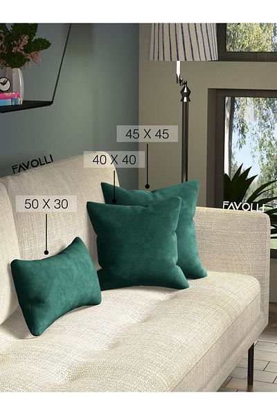 FAVOLLİ Bársonyos textúrájú tengerzöld párnahuzat rejtett cipzárral, amely alkalmas a Dream Series ütésekhez
