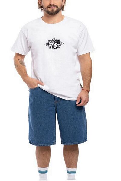 Stil Homeboy  X-tra  Baggy  Rahat Kesim  Unisex  Mavi Kot Şort