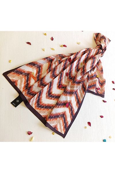 Akel Pyramid Patterned Cotton Shawl - Size 75x185