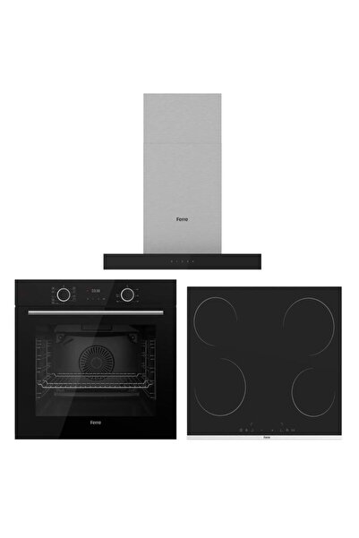 Ferre Fryart Siyah Set ( D100 Siyah Davlumbaz-ms261 Siyah Ocak- Xe63cs Fryart Siyah Fırın )
