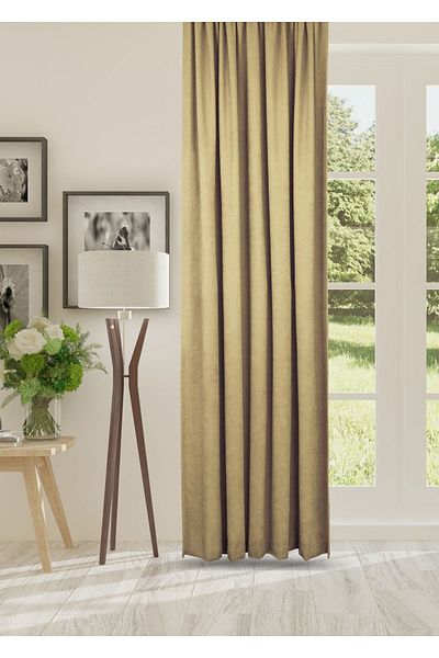 cheap's home Honeycomb Textured Velvet Woven Plain Stitching Extrafor Drawstring Background Curtain (VISON)