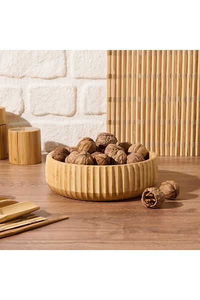 MİEN Mien Bamboo Brown Hollow Bowl - 19 cm