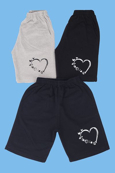 çiko kids 3-piece Print Detailed Pocketed Shorts/capri Set for Girls