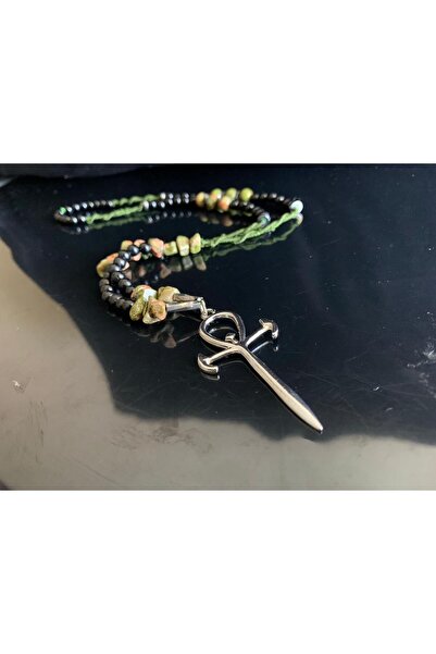 magıcgrange DOĞALTAŞ UNAKİT TASARIM ERKEK KADIN ÇELİK KOLYE HANDMADE AKSESUAR...