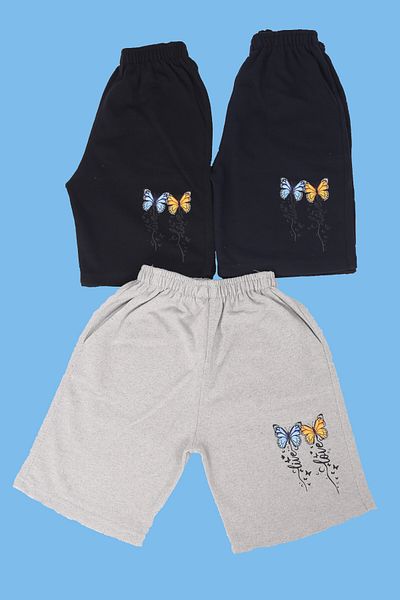çiko kids 3-piece Print Detailed Pocketed Shorts/capri Set for Girls