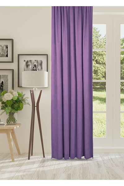 cheap's home Honeycomb Textured Velvet Woven Plain Stitching Extraphore Drawstring Background Curtain (LILA)