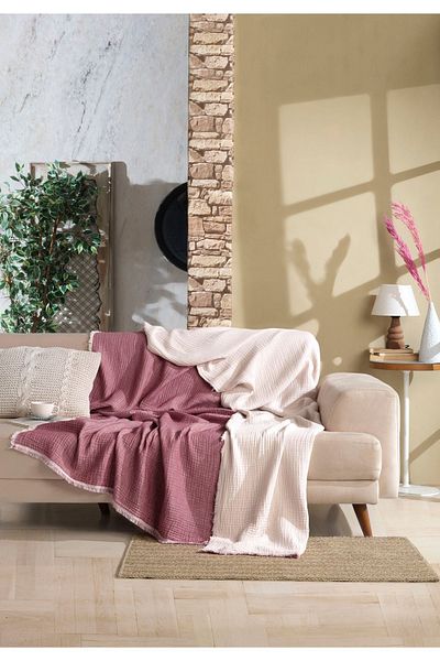 luxtex 4 Layer Muslin Bedspread - Single Blanket, Tv Blanket 160 X 240 cm