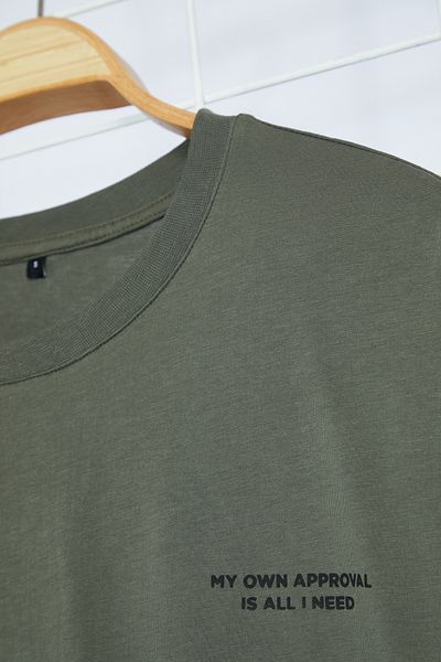 Trendyol Collection Βαμβακερό μπλουζάκι χακί χρώματος Oversize - TMNSS24TS00014