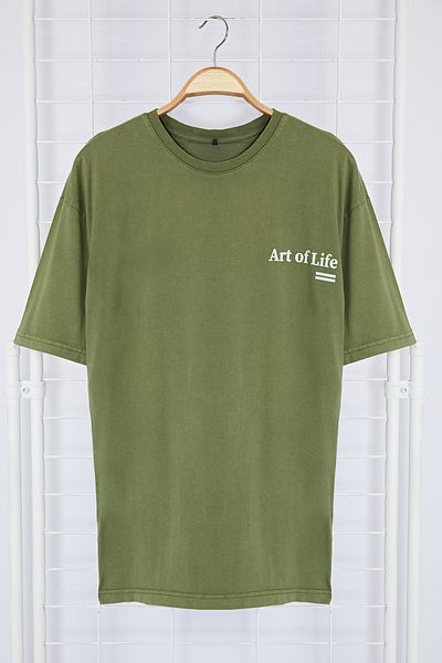 Trendyol Collection Βαμβακερό μπλουζάκι χακί χρώματος Oversize - TMNSS23TS00166