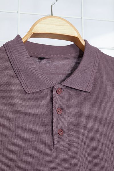 Trendyol Collection Klaretové červené pruhované polo tričko – 100% bavlna, Slim Fit Tmnss20Po0009