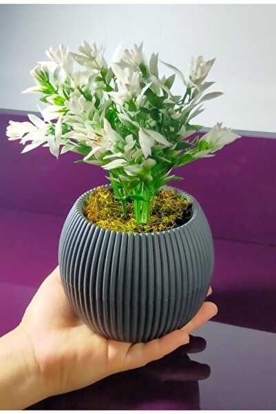 No:2 Potted Green White Artificial Plant Garnet Stone Algae 20 Cm Bathroom Kitchen Table Flowers 3 Branches-lw