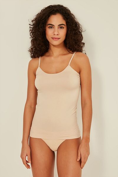 C&City C15001 - Seamless Thin Strap Tan Undershirt