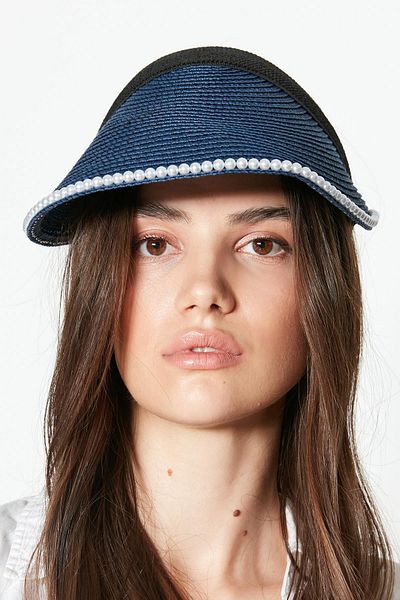 C&City Visor Straw Beach Hat Y23730-42 Marineblau