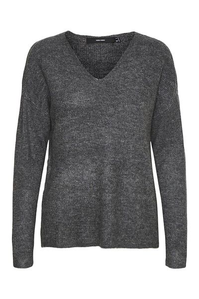 Vero Moda Strickpullover VMCREWLEFILE LS V-NECK BLOUSE NOOS