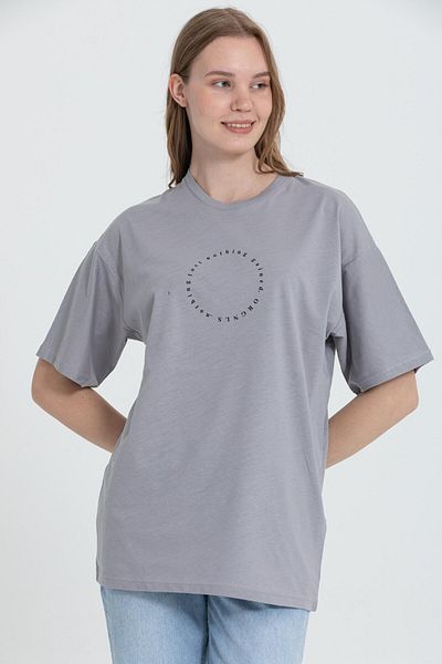 Rocqerx R-5737 Μπλουζάκι με στάμπα με λαιμόκοψη Oversize Back Panther