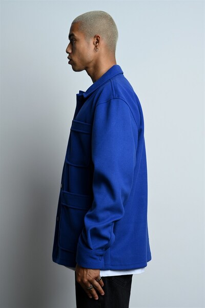 Rocqerx R-3858 Jacket Collar Pocket Detailed Stamped Shirt