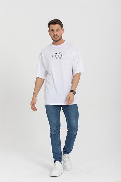Rocqerx R-5719 Crew Neck Brothers Angel εμπριμέ μπλουζάκι Oversize