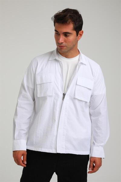 Rocqerx R-2372 Πουκάμισο με διπλή τσέπη με λεπτομερή φερμουάρ