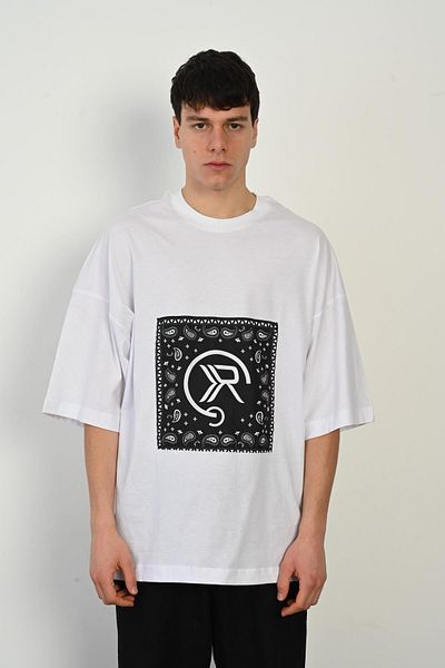 Rocqerx R-5766 Μπλουζάκι με λεπτομέρεια από πέπλο Oversize Single Jersey