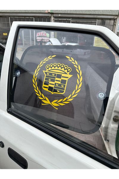 TKY Cadillac Printed Yellow Side Glass Curtain Accessory - Suitable for All Hotels