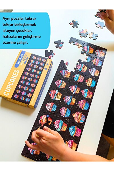DoerKids Cupcakes Midi Puzzle | 4-9 Yaş 80 Parça
