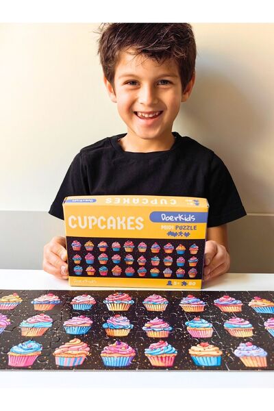 DoerKids Cupcakes Midi Puzzle | 4-9 Yaş 80 Parça