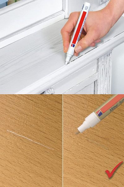 ŞENEL Yapı Market Furniture Touch Up Set + Wooden Filler Pen Scratch Crack Sealer Set of 2 Anthracite Gray
