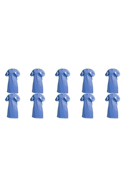 PRİMED صندوق مريلة معالج باللون الأزرق 10 قطع