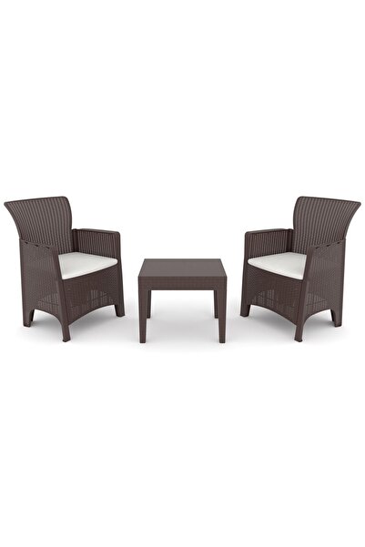 Rainbow Troya Plastik Bahçe, Balkon Takımı Kahverengi