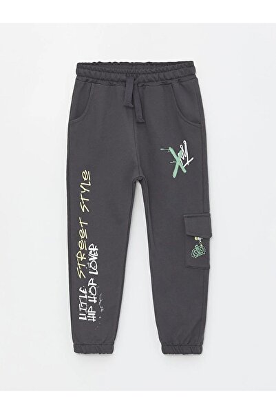 LC Waikiki LCW baby Beli Lastikli Baskılı Erkek Bebek Jogger Eşofman Altı