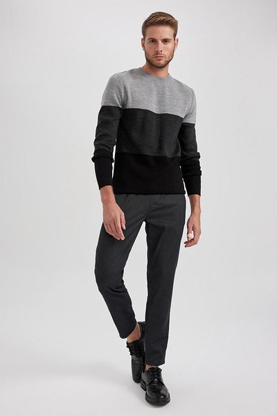 DeFacto Gabardine Jogger Pants with Lace-Up Waist Elastic Straight Leg Pockets A5741Ax23Au