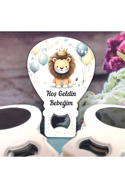 Ege ajans 10 Lion Balloon Opener Magnets - With Card and Gelatin