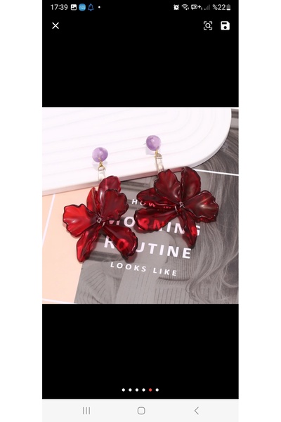 HOSBUTIK büyük çiçekli ZA küpe.