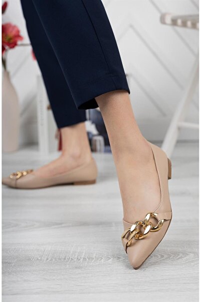 TOPUK Elona Chain Detailed Skin Ballerinas