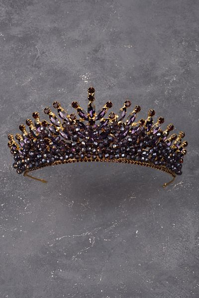 Hayalperest boncuk Crystal Jewelled Bead Decoration for Bride and Henna Wedding - Gold Purple