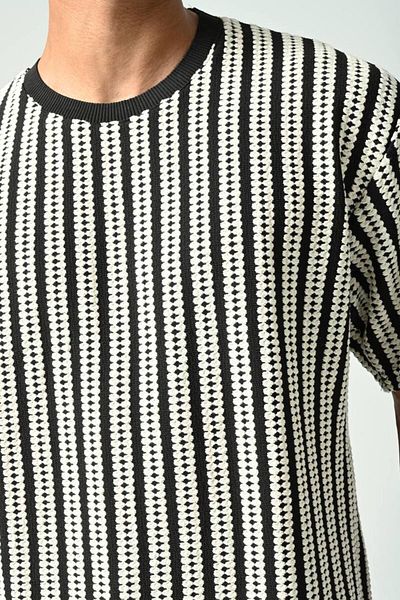İLKCET MODA Πλεκτό ριγέ μπλουζάκι Oversize