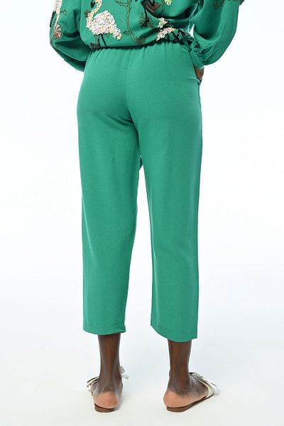 Orfeo Negro Women's Comfortable Fit - Solid Color Trousers with Elastic Waist