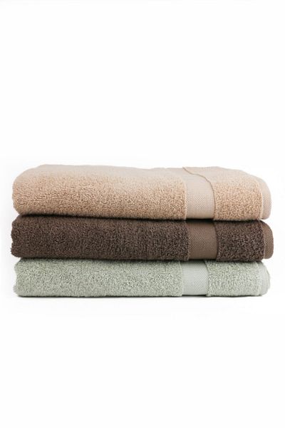 Taka Fabrics Wave 100% βαμβακερή πετσέτα χεριών, προσώπου, επισκέπτη 3 τεμαχίων Μέγεθος 70x140 cm Σετ Πράσινο-Καφέ-Μπεζ