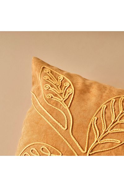 Bella Maison Κέντημα Bloom Κίτρινο Κάλυμμα Ριχτάρι (35x50 cm)