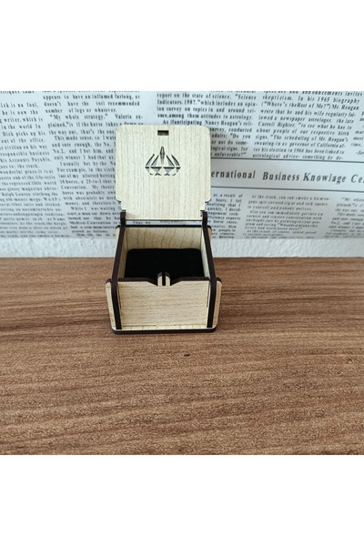 Gökçe pano Ahşap Yüzük Kutusu