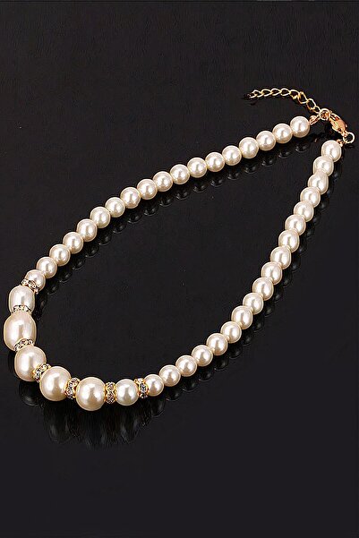 BİJUTERİ EVİ Incili Kadın Set Taşlı 3'lü Takım