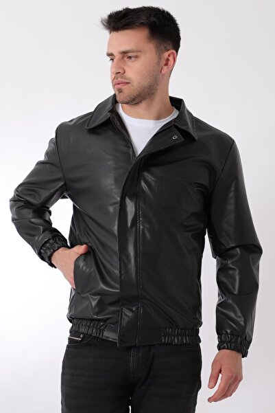 ByTrend PLDP 2984 - Παλτό από συνθετικό δέρμα με ελαστική μέση