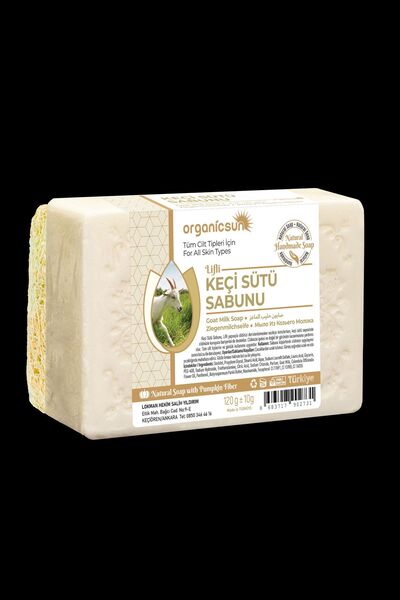 Organicsun Natural Gourd Fiber Goat Milk Soap 120 Gr Moisturizing and Renewing for All Skin Types