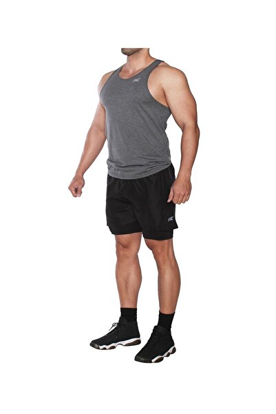 MUSCLECLOTH Training 2 In 1 Erkek Taytlı Şort Siyah