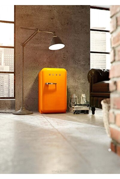 SMEG 50'S Style Retro Turuncu Mini Buzdolabı FAB5ROR Sağ Kapı