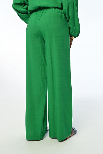 Orfeo Negro Comfortable Women's Trousers - Wide Leg and Elastic Waist, Solid Color