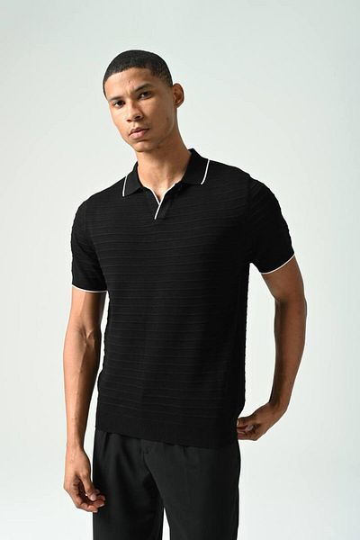 İLKCET MODA Ανδρικό πλεκτό με λεπτή εφαρμογή με V λαιμόκοψη