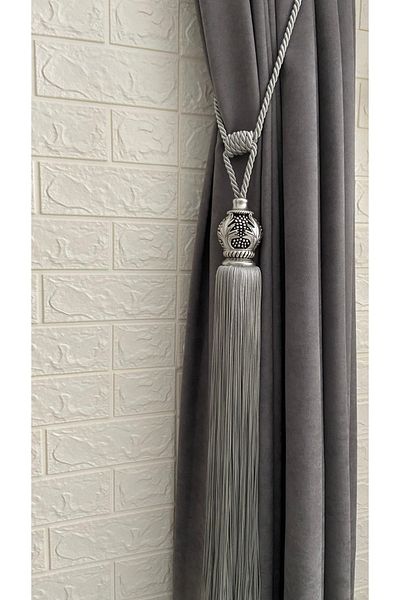 Helezoni 1 Piece Polyester Vase Strawberry Model Tasseled Bracelet - Cornice Tactical Curtain Accessory