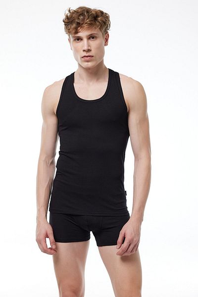 Malabadi Men's Black Modal Rambo Sports Singlet 009